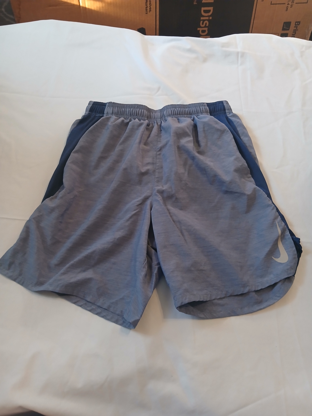 Nike Men’s Blue Athletic Shorts with Navy Side Panels